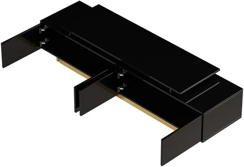 Miniatura 4 de Homary - Soporte extensible para sala de estar, consola multimedia para televisores de 65 a 85 pulgadas (negro)