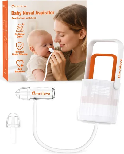 Aspirador nasal manual para bebés recién nacidos y bebés, limpiador manual de silicona para mocos, lista de regalos de bebé imprescindibles para