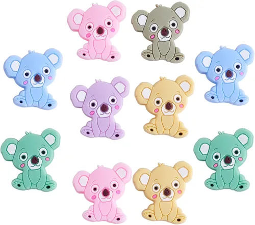 Miniatura 19 de 12 cuentas focales de silicona de animales para hacer llaveros con cuentas focales de ciervos para bolígrafos, pulseras de bricolaje, manualidades
