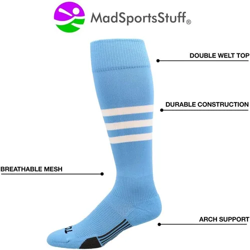Miniatura 2 de MadSportsStuff Dugout - Calcetines de béisbol de 3 rayas sobre la pantorrilla, patrón B