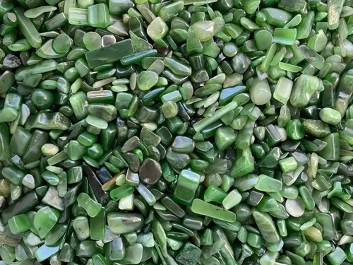 Miniatura 7 de GAF TREASURES Chips de piedras preciosas de jade semi nefrita natural, de 0.5 libras, mini cristales triturados, chips de cristal sin perforar