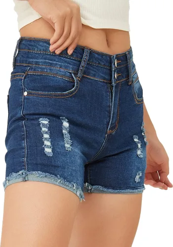 Miniatura 4 de PHOENISING - Shorts elásticos de mezclilla para mujer talla 2 a 16