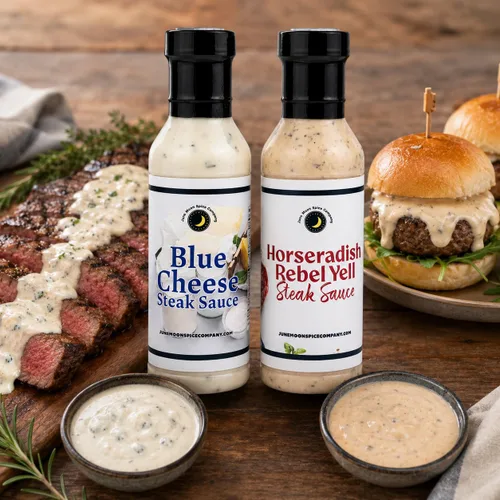 Miniatura 8 de Premium Paquete variado de salsa de bistec 24.0 onzas líquidas Fabricado en pequeños lotes por June Moon Spice Company