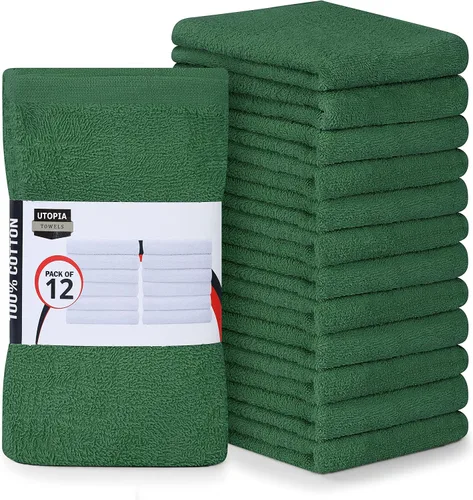 Miniatura 8 de Utopia Towels - Toallas de cocina, paquete de 12 toallas de 16 x 19 pulgadas, 100 % algodón, toallas de barra superabsorbentes negras, toallas