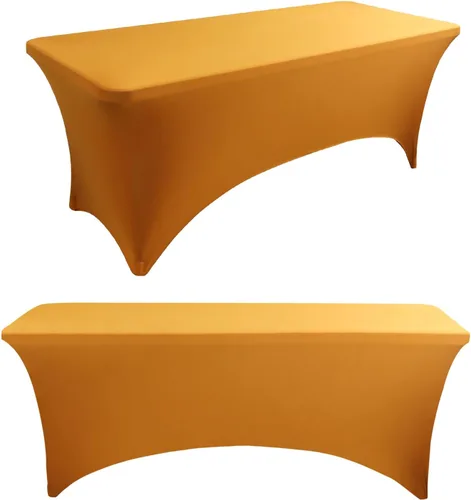 Miniatura 22 de Paquete de 2 manteles rectangulares elásticos de 6 pies para cocina, comedor, elástico, resistente a las arrugas, de elastano, lavable, para Rosa