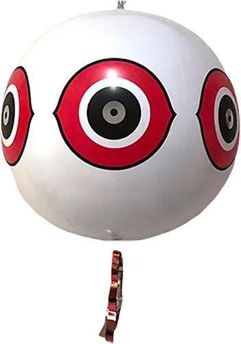PESTEZE Señuelo grande de globo blanco de 16 pulgadas con forma de pájaro aterrador [1 unidad] disuade a las aves plagas no deseadas como palomas,