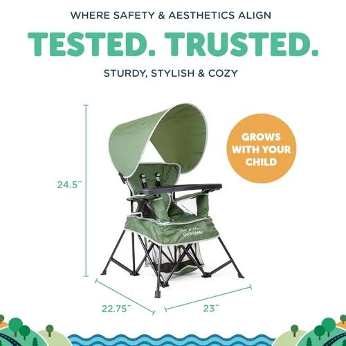 Miniatura 4 de Baby Delight Silla portátil Go with Me Venture Interior y exterior Toldo 3 etapas de crecimiento infantil Moss Bud Green Verde musgo