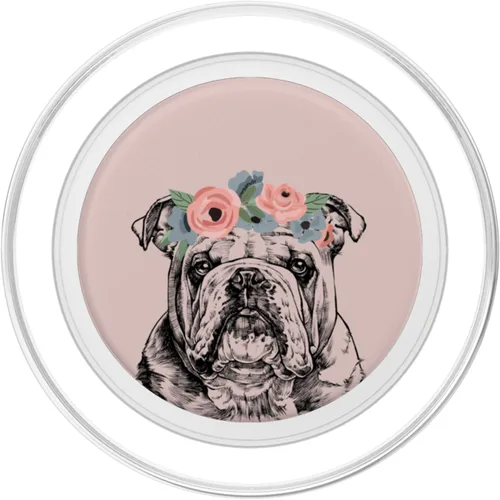 Miniatura 2 de Bulldog inglés con diadema floral para perro, mamá, PopSockets MagSafe PopGrip para iPhone