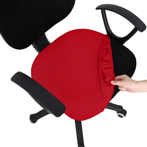 Miniatura 25 de Smiry - Fundas de asiento elásticas para silla de oficina con diseño jacquard, desmontables, lavables, antipolvo, protectores para cojines de silla
