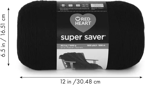 Miniatura 7 de Red Heart Super Saver Jumbo - Ovillo de hilo de color cereza, 1 unidad de 35.2 oz, acrílico 100 %, peso estambre o 4 (medio), 1860 yd, para tejido