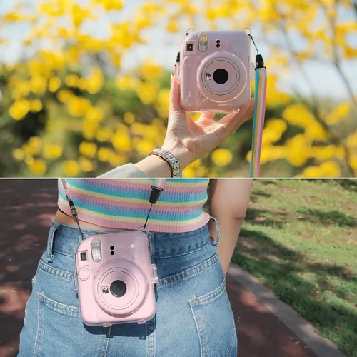Miniatura 6 de MUZIRI KINOKOO Funda transparente compatible con cámara Instax Mini 12, funda rígida de PVC transparente para Fuji Instax Mini 12 con bolsillo