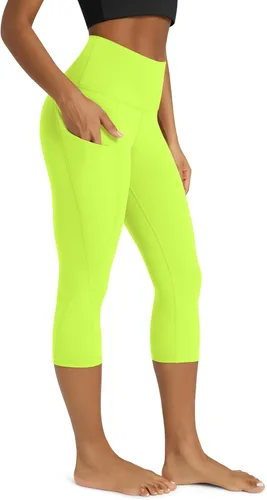 Miniatura 157 de ODODOS - Leggings capri de cintura alta para mujer con bolsillos, control de abdomen, no se transparentan, para entrenamiento atlético, running