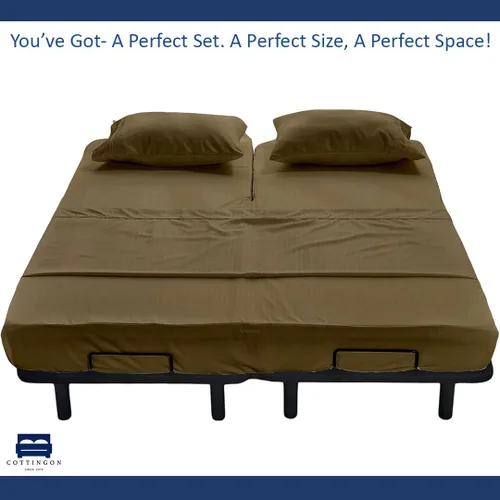 Miniatura 7 de Cottingon Juego de Sábanas de 4 Piezas de Tamaño King con Cabezal Flexible, Sábanas Superiores Divididas de 34 Pulgadas para Camas Ajustables Sleep