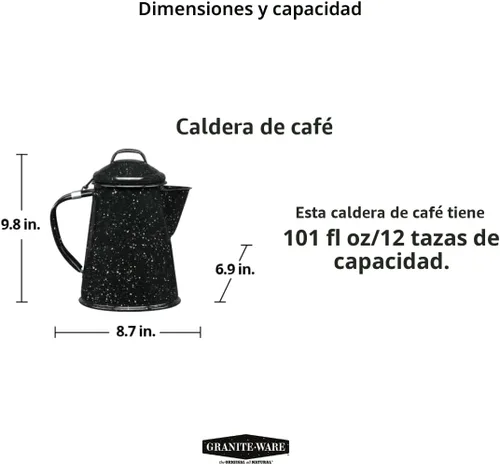 Miniatura 5 de Calentador para café de Granite Ware., Negro