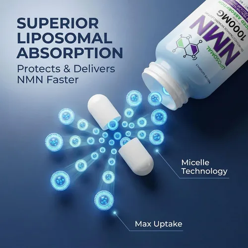 Miniatura 7 de MAXLIFE NATURALS NMN liposomal 1000mg - Suplemento mononucleótido de nicotinamida - Precursor NAD+ para energía celular, reparación del ADN y apoyo