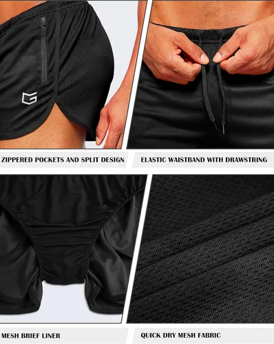 Miniatura 4 de G Gradual Pantalones cortos de correr para hombre de 3 pulgadas de secado rápido para gimnasio, pantalones cortos deportivos con bolsillos