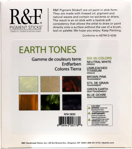 Miniatura 347 de Pinturas R&F Hechas a Mano - Palo de Pigmento al Óleo Profesional, Gris Neutro Medio, 188 ml