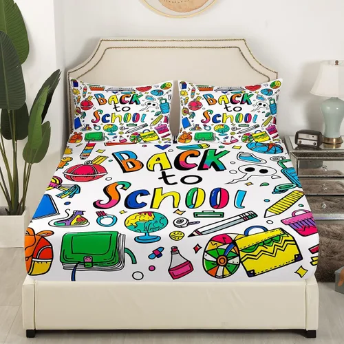 Miniatura 3 de Erosebridal Suministros para el regreso a clases, juego de sábanas de pintura de papelería de acuarela, sábanas de baloncesto, tamaño individual