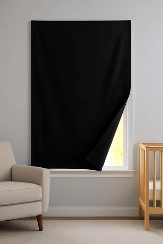 Miniatura 2 de DREAM ART Cortina opaca portátil para cualquier lugar/Persianas ajustables opacas/Persianas opacas temporales con ventosas para guardería, Negro
