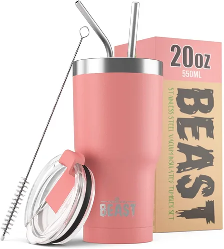 Miniatura 9 de Beast Vaso Térmico de 30 oz de Acero Inoxidable con Aislamiento al Vacío para Café y Hielo de Doble Pared Termo de Viaje (Rojo Arándano)