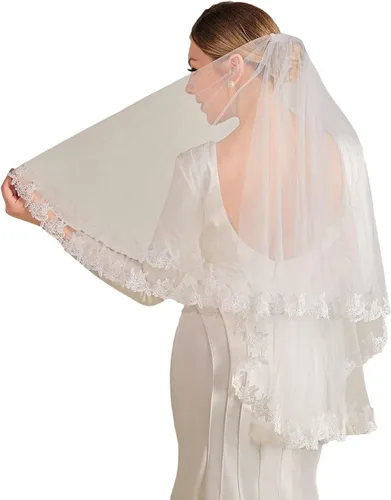 Velo corto de boda con peine, accesorios de despedida de soltera, velo de novia, velos de tul para decoración de novias
