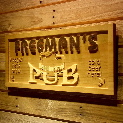 Miniatura 35 de ADVPRO wpa0053 - Letrero personalizado con nombre grabado en 3D de madera para el hogar, bar, cerveza, decoración del hogar, placas de casa de lago