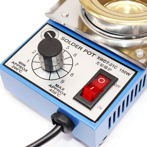 Miniatura 3 de Olla de soldadura sin plomo de 1.969 in 110 V 150 W con capacidad de 17.64 oz y raspador de pasta de soldadura BGA para soldadura y baño de soldadura