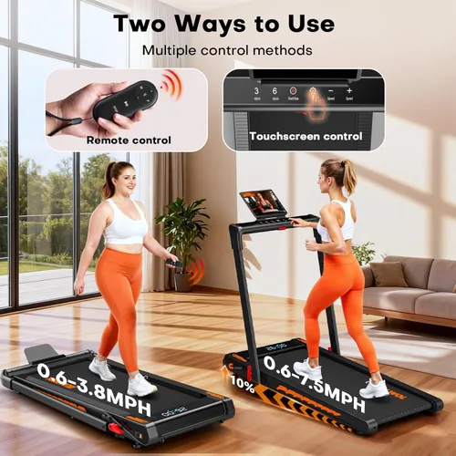 Miniatura 8 de Treadmill with Speaker, 6-in-1 7.5MPH Foldable Treadmill for Home with App Compatible, Walking Pad with 10% Incline, LED Display, 3.0HP Brushless