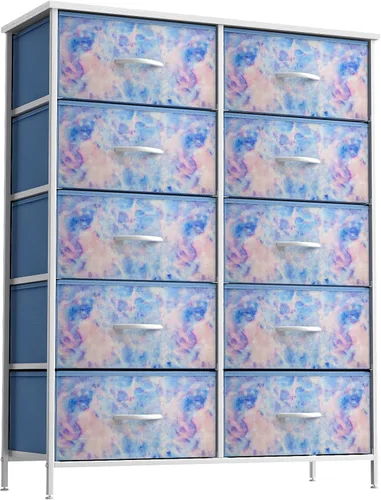 Miniatura 10 de Sorbus - Cómoda para niños con 8 cajones: mueble de almacenamiento en torre para dormitorio, pasillo, armario, organización de oficina, marco