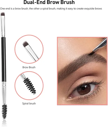 Miniatura 5 de Kit de tijeras de aseo para cejas, kit 4 en 1 de acero inoxidable para mujeres y hombres, incluyendo maquinillas de afeitar para cejas, cepillo