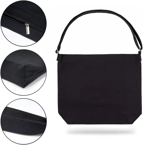 Miniatura 5 de Bolso bandolera de lona de gran tamaño en blanco para mujer