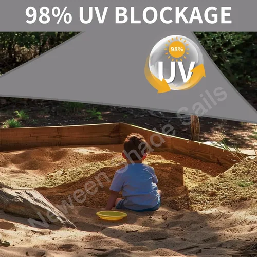 Miniatura 3 de Neween Toldo tipo vela triangular de 6 pies 7 pulgadas x 6 pies 7 pulgadas x 6 pies 7 pulgadas, impermeable, para patio, terraza, pérgola, para Gris
