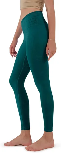 Miniatura 3 de ODODOS - Leggings de cintura cruzada para mujer diseño con bolsillo interno para yoga deportes gimnasia o entrenamiento pantalones deportivos