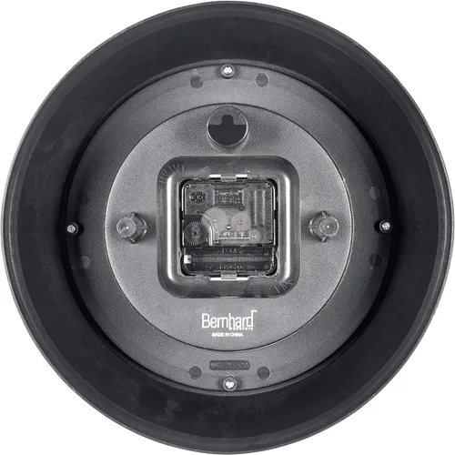 Miniatura 6 de Bernhard Products Reloj de pared negro, retro, silencioso, sin tictac, redondo de 9.5 pulgadas, funciona con pilas, cuarzo de calidad, fácil