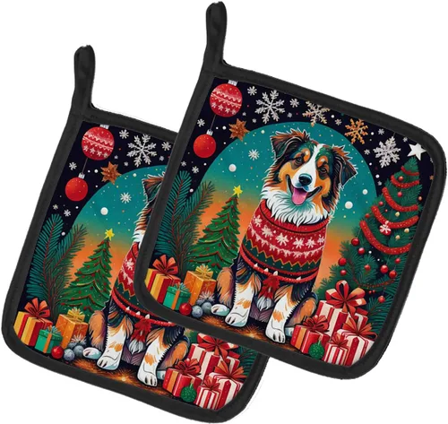 Miniatura 11 de Caroline's Treasures Fawn Pug - Par de soportes para ollas de Navidad, resistentes al calor, juego de ollas para horno, almohadillas calientes