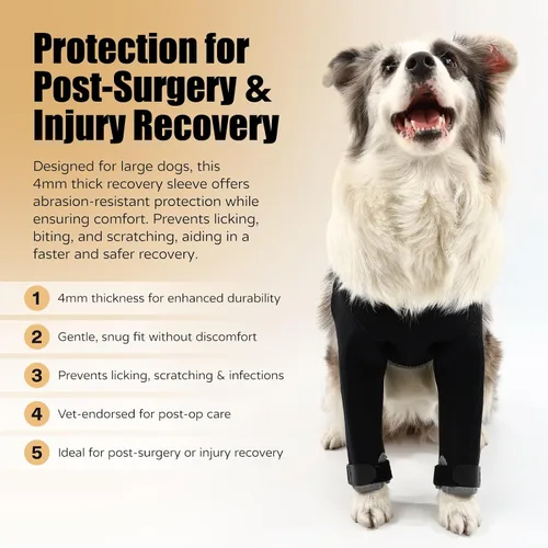 Miniatura 2 de Traje de recuperación para perros, alternativa al cono médico, manga de recuperación de perro resistente a la abrasión, lavable de 0.118 pulgadas