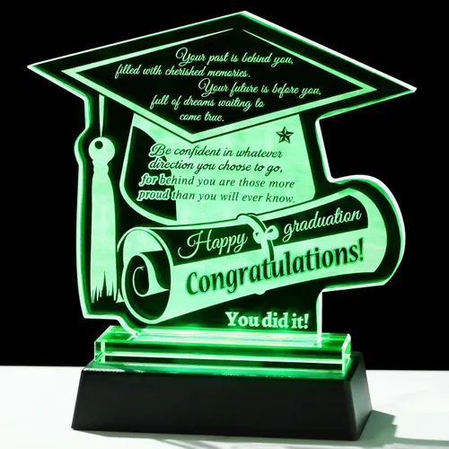 Miniatura 11 de YWHL Regalos de graduación para él o ella, regalos inspiradores para graduados de la clase de 2025, recuerdo de graduación de cristal grabado