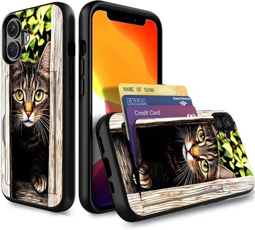 Miniatura 76 de Funda para iPhone Air, funda tipo cartera con ranura para tarjeta oculta, a prueba de golpes, TPU y PC, funda protectora de doble capa para iPhone