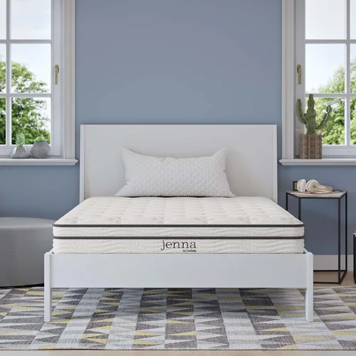 Miniatura 27 de Modway Jenna - Colchón King de muelles interiores (8 pulgadas), Espuma, Blanco