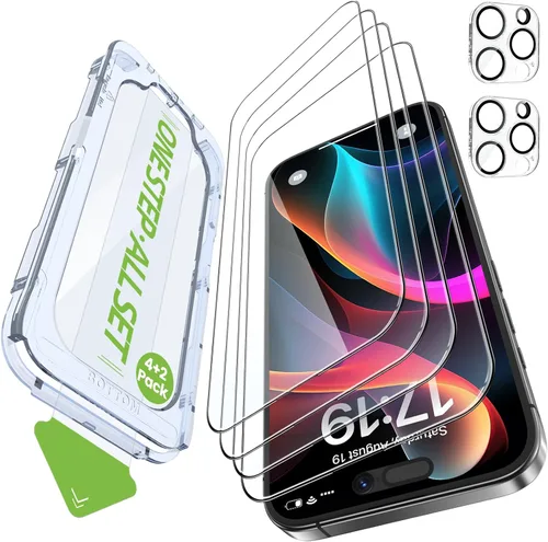 Miniatura 13 de iGluz Paquete de 4+2 protectores de pantalla de privacidad para iPhone 13 Pro Max con protector de lente de cámara de 6.7 pulgadas, 9H + vidrio