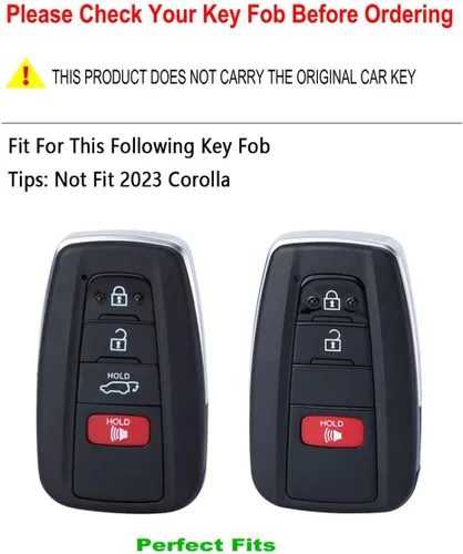 Miniatura 2 de Funda para llavero de Toyota con llavero, protector de llave de auto de cuero compatible con 2018 - 2024 Rav4 Highlander Camry Corolla Avalon C-Hr