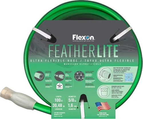 Miniatura 8 de Flexon Featherlite - Manguera de jardín ultra flexible segura para agua potable de 5/8 pulgadas x 25 pies, resistente, resistente a las torceduras