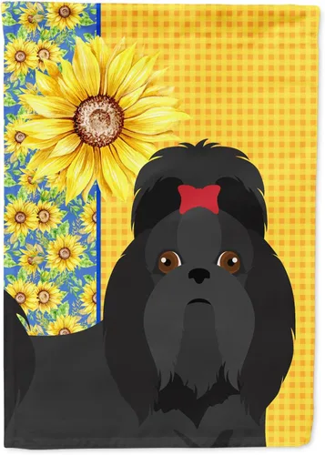 Miniatura 259 de Caroline's Treasures WDK5331CHF - Bandera de verano con diseño de girasoles rojos y blancos, manga grande, para porche, para colgar en la pared