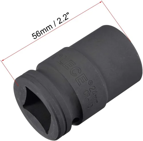 Miniatura 2 de uxcell 3/4-Inch Drive 0.945 in 12-Point Impact Socket, CR-MO Steel 2.205 in Longitud, Tamaños métricos estándar