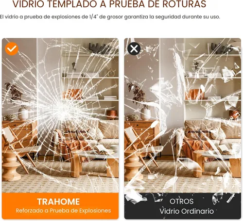 Miniatura 4 de TRAHOME Espejo de cuerpo entero, espejo grande de pie para piso con marco de aluminio para dormitorio, sala de estar, baño (negro)