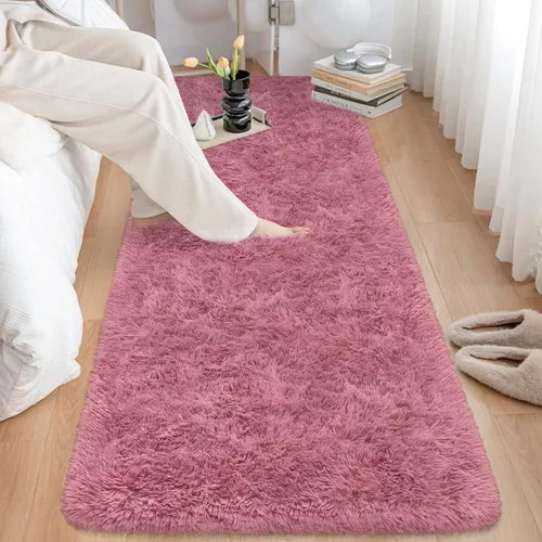 Miniatura 10 de Alfombras de pasillo beige de 2 x 6 pies para dormitorio, sala de estar, alfombra de felpa suave y esponjosa, alfombra de pasillo para pasillos