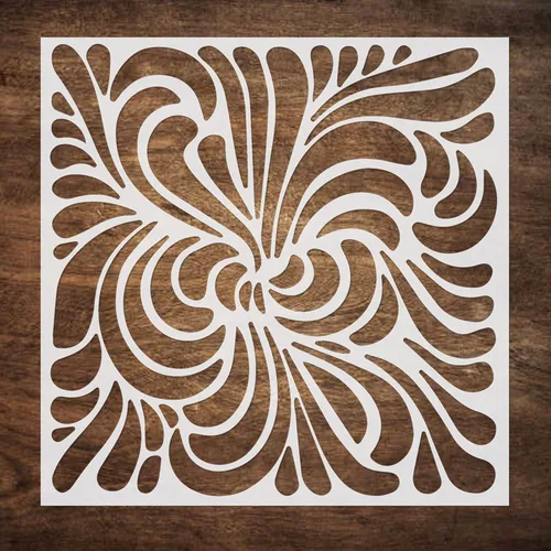 Miniatura 12 de DLY LIFESTYLE 2 plantillas de mandala para pintar en madera, lienzo, papel, tela, paredes y muebles, plantilla de flores, 6 x 6 pulgadas, plantillas