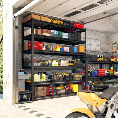 Miniatura 3 de REIBII Estantería de garaje de 3300 libras, estantes de almacenamiento de 78 pulgadas de alto, estantes de metal ajustables de 6 niveles, estante