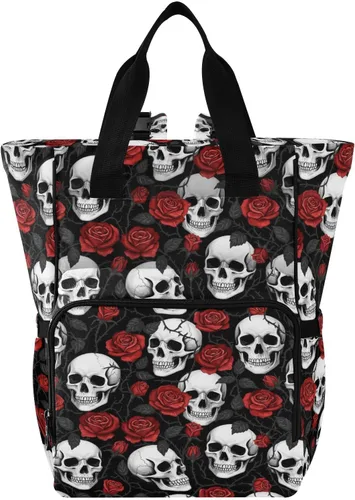 Miniatura 23 de MNSRUU Bolsa de pañales Cráneo Bolsa de pañales Mochila Bolsa de pañales de viaje para bebé Bolsas cambiantes de bebé grande, cute 66, Talla única