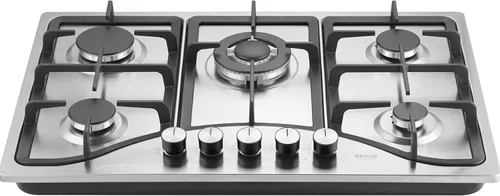 Miniatura 9 de VEVOR Placa de cocina de 30 pulgadas con 5 quemadores, 12250 BTU máx., estufa integrada de acero inoxidable, combustible dual GLP/GN, estufa de gas